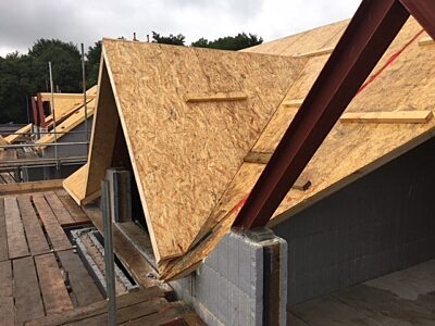 SIPs Roof on an ICF New Build, Manchester