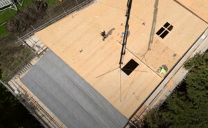 Installation of SIPs roof panels at Skipton Community Sports Hub thumbnail